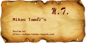 Mikes Tamás névjegykártya