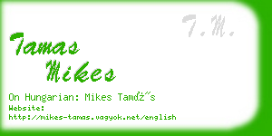 tamas mikes business card